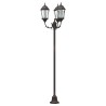 Poteau de lumière de jardin 3 lampes E27 Bronze 220 cm Aluminium 