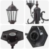 Poteau de lumière de jardin 3 lampes E27 Bronze 220 cm Aluminium 