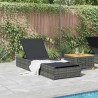 Chaise longue Grise 60x200x27 cm en Poly Rattan 