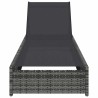 Chaise longue Grise 60x200x27 cm en Poly Rattan 