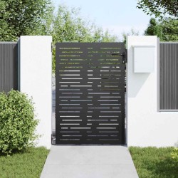 Porte de Jardin Noir 105 x 125 cm Acier peint par poudre 