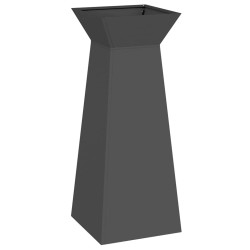 Jardinières en Pilier de Jardin , 2 pcs avec bol noir, dimensions 40x40x100 cm, en acier. 