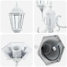 Lampadaire de jardin 3 lampes E27 Blanc 220 cm Aluminium 