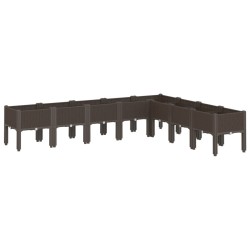 Jardinière avec pieds marron 200x160x42 cm PP 