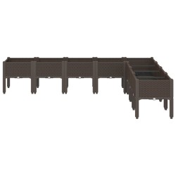 Jardinière avec pieds marron 200x160x42 cm PP 