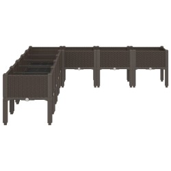 Jardinière avec pieds marron 200x160x42 cm PP 