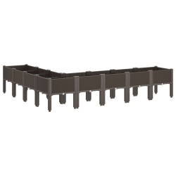Jardinière avec pieds marron 200x160x42 cm PP 