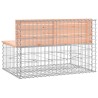 Banc de jardin design gabion 103x70x65cm bois massif de douglas 