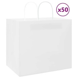Sacs en papier 50 pcs avec poignées blanc 32x22x28 cm 