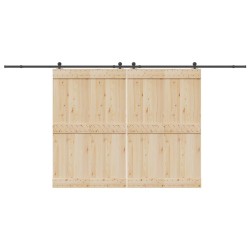 Kit de quincaillerie de porte coulissante 427 cm acier noir 