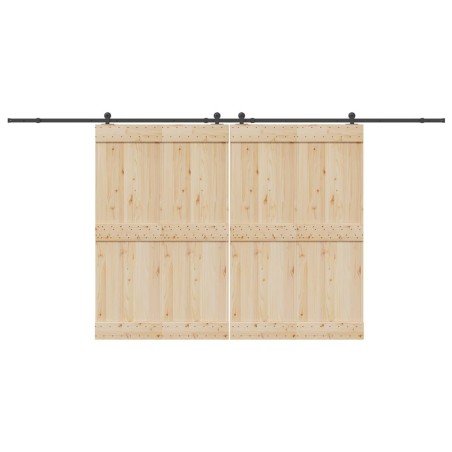 Kit de quincaillerie de porte coulissante 427 cm acier noir 