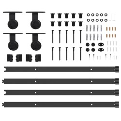 Kit de quincaillerie de porte coulissante 427 cm acier noir 