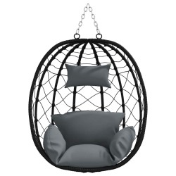 Hamac à œuf en polyrotin anthracite sans support 