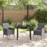 Ensemble de jardin 3 pièces en poly rotin gris 