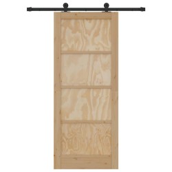 Porte Coulissante avec Matériel 'ORKDAL'en Bois Massif de Pin 