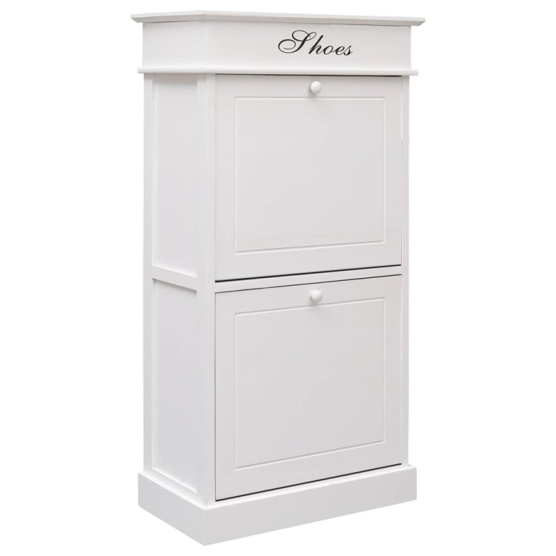 Armoire à chaussures Blanc 50 x 28 x 98 cm Bois de Paulownia 