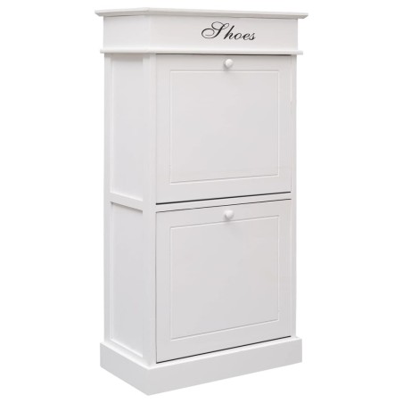 Armoire à chaussures Blanc 50 x 28 x 98 cm Bois de Paulownia 