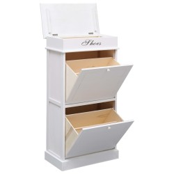 Armoire à chaussures Blanc 50 x 28 x 98 cm Bois de Paulownia 