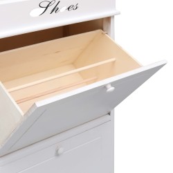 Armoire à chaussures Blanc 50 x 28 x 98 cm Bois de Paulownia 
