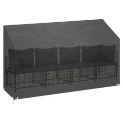 Housse de banc de jardin 12 œillets 210x70x70/88cm polyéthylène 