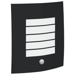 Appliques murales avec capteur 2 pcs en acier inoxydable noir IP44 