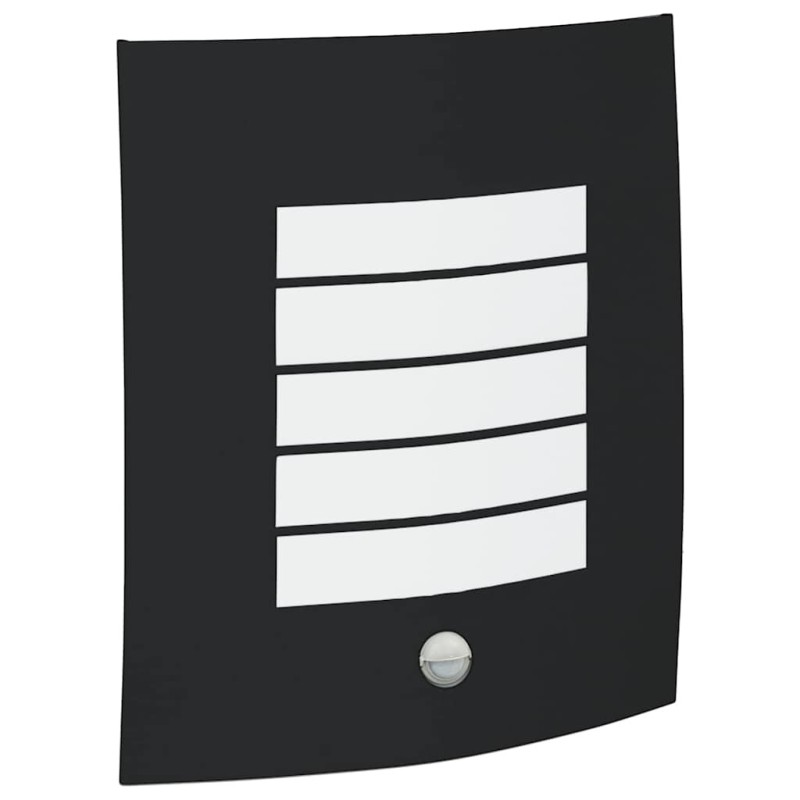 Appliques murales avec capteur 2 pcs en acier inoxydable noir IP44 