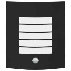 Appliques murales avec capteur 2 pcs en acier inoxydable noir IP44 