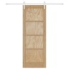 Porte coulissante avec quincaillerie 73,5x198,5 cm en bois de pin massif 