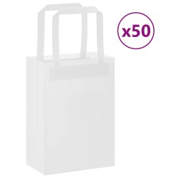 Sacs en papier 50 pcs avec poignées blanc 15x8x21 cm 