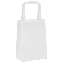 Sacs en papier 50 pcs avec poignées blanc 15x8x21 cm 