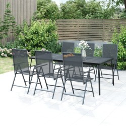 Table de jardin anthracite 200x100x72 cm Treillis d'acier 