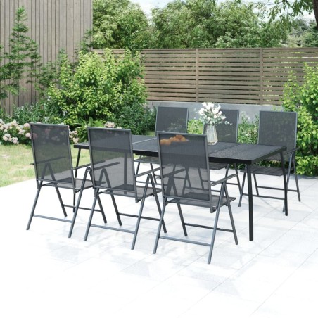 Table de jardin anthracite 200x100x72 cm Treillis d'acier 