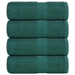 Serviettes d'invité 4 pcs vert 30x50 cm 360 g/m² 100% coton 