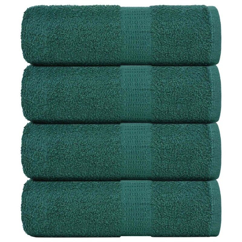 Serviettes d'invité 4 pcs vert 30x50 cm 360 g/m² 100% coton 