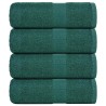 Serviettes d'invité 4 pcs vert 30x50 cm 360 g/m² 100% coton 