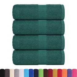 Serviettes d'invité 4 pcs vert 30x50 cm 360 g/m² 100% coton 