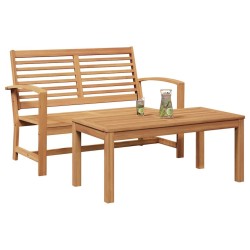 Ensemble de canapé de jardin 2 pcs Marron Bois de teck massif 