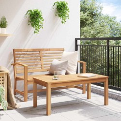 Ensemble de canapé de jardin 2 pcs Marron Bois de teck massif 