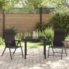 Ensemble de repas de jardin 3 pièces en polyrotin noir 