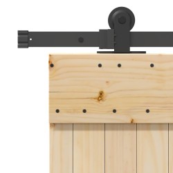 Porte coulissante et kit de quincaillerie 80x210 cm pin massif 
