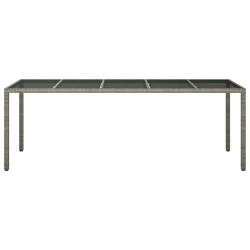 Table à manger de jardin Grise 250x100x75 cm Poly Rattan 