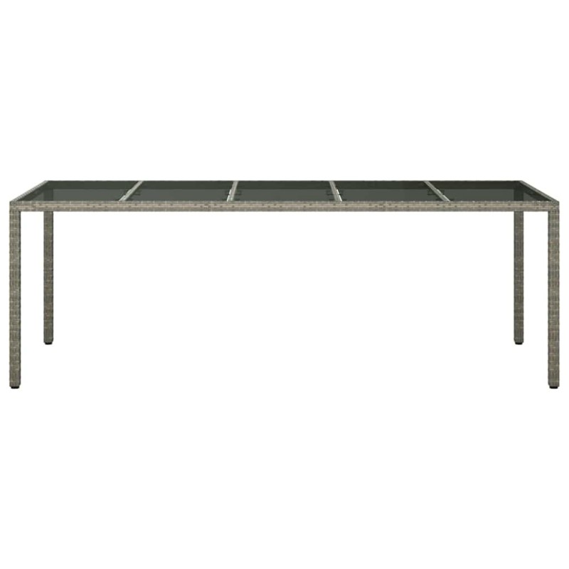 Table à manger de jardin Grise 250x100x75 cm Poly Rattan 