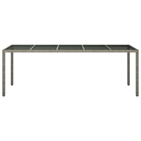 Table à manger de jardin Grise 250x100x75 cm Poly Rattan 