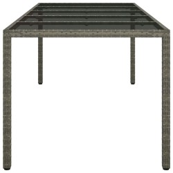 Table à manger de jardin Grise 250x100x75 cm Poly Rattan 