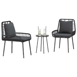Ensemble de salle à manger pour jardin 3 pcs Noir, Anthracite 
