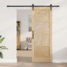Porte Coulissante avec Accessoires 78x211 cm Bois Massif en Pin 