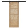 Porte Coulissante avec Accessoires 78x211 cm Bois Massif en Pin 