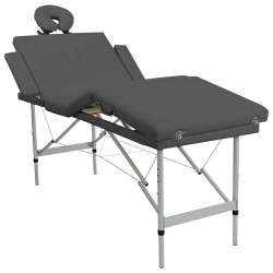 Table de massage 4 zones Cadre en aluminium Anthracite 186x68cm 