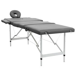Table de massage 4 zones Cadre en aluminium Anthracite 186x68cm 