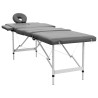 Table de massage 4 zones Cadre en aluminium Anthracite 186x68cm 